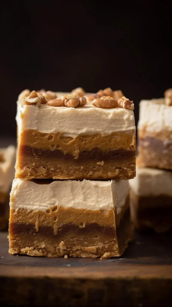 Delicious frosted gingerbread brownies topped with creamy icing