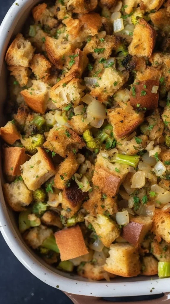 Delicious Grandma's Thanksgiving stuffing, a family favorite for holiday dinners