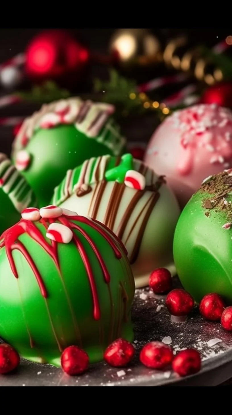 Grinch Hot Chocolate Bombs prepared in a festive setting