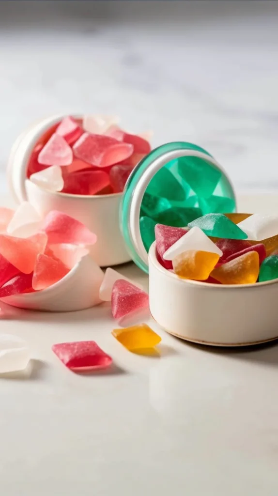 Colorful hard candy pieces in a bowl, showcasing a homemade candy recipe
