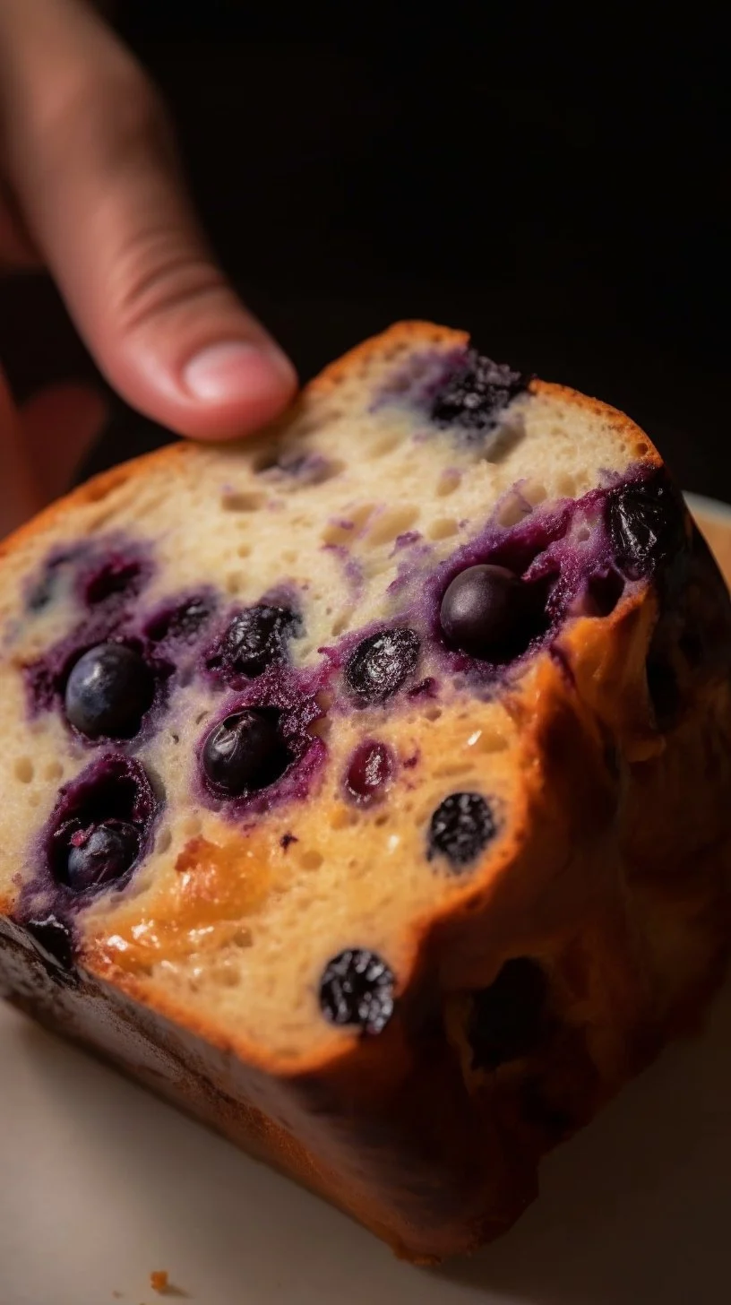 Healthy banana blueberry bake fresh out of the oven