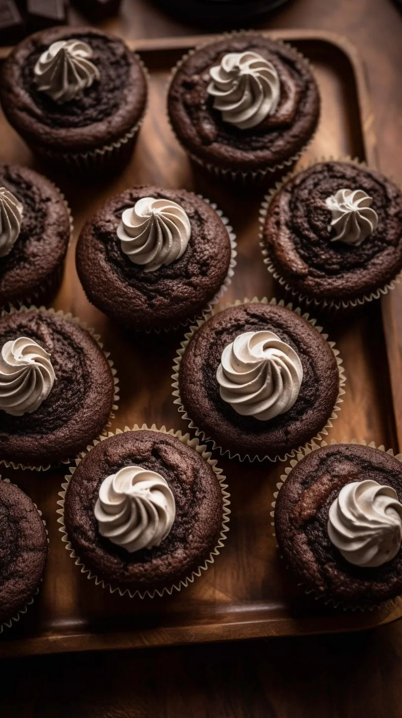 Delicious hot cocoa cupcakes topped with marshmallows and chocolate frosting