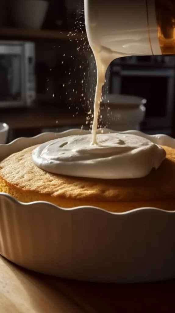 Delicious layered custard cake with creamy layers and a smooth finish