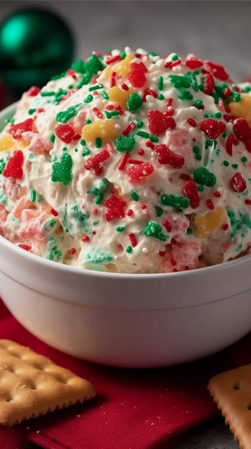 Delicious Christmas Tree Cake Dip inspired by Little Debbie's festive treat