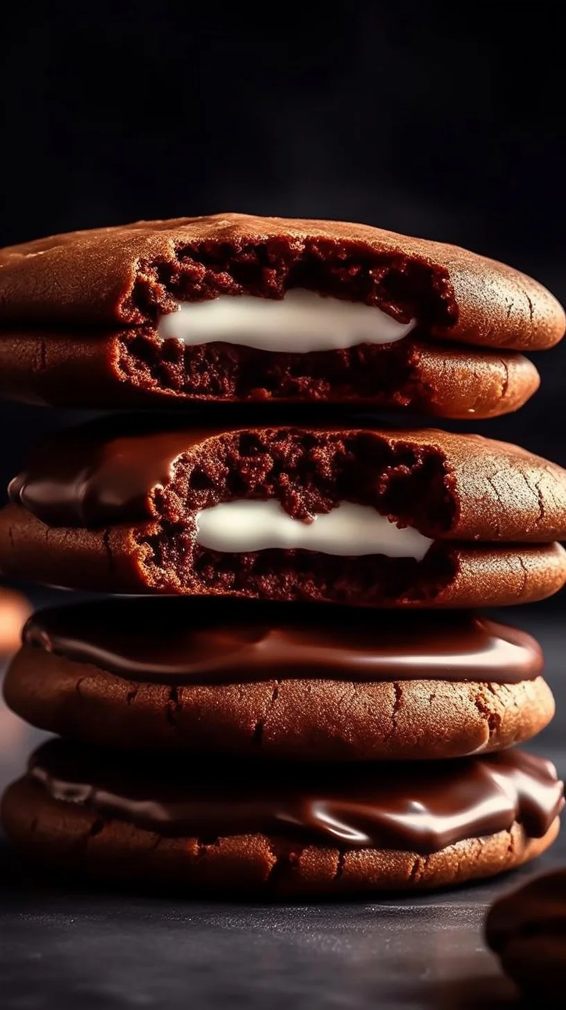 Marshmallow Hot Cocoa Surprise Cookies topped with fluffy marshmallows and chocolate