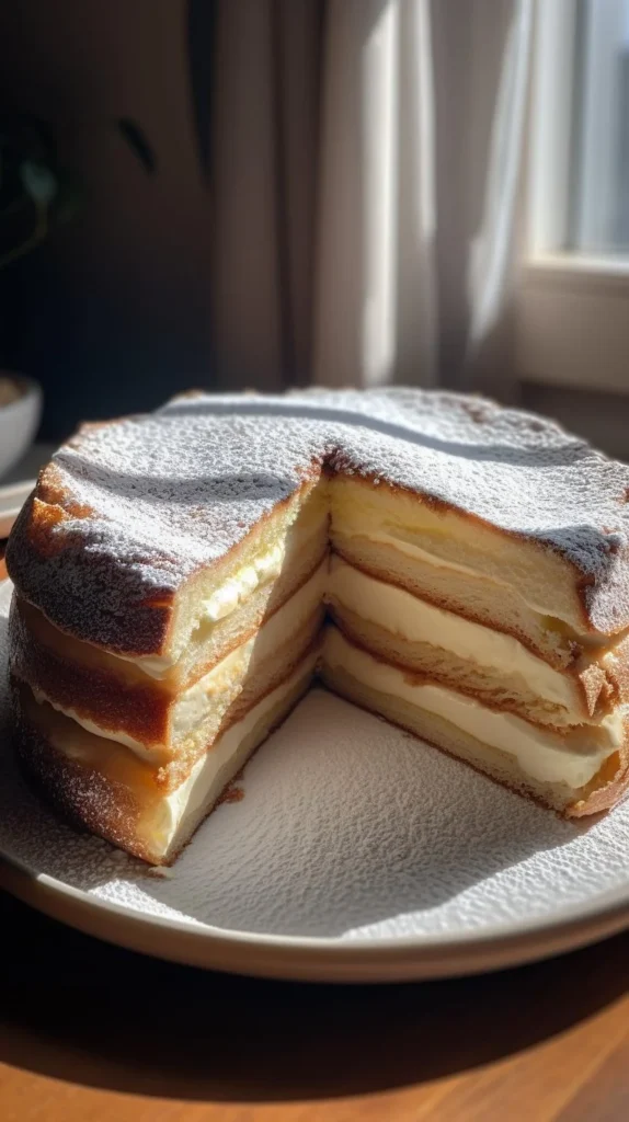 Delicious melt-in-your-mouth cake topped with fresh berries and frosting