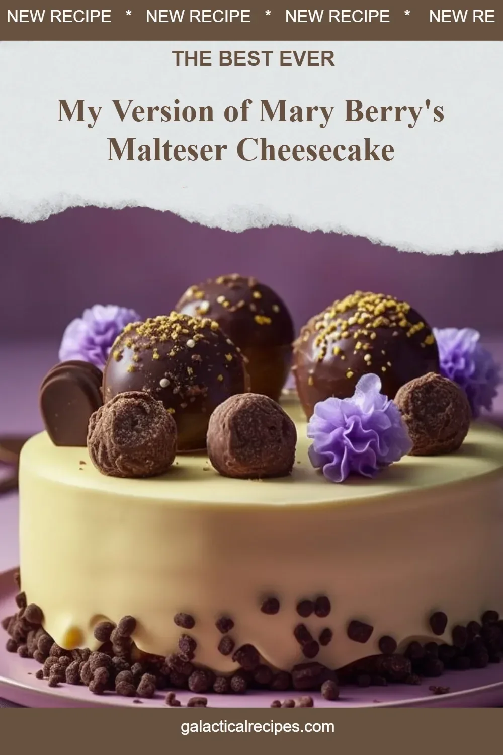 Delicious homemade Malteser Cheesecake inspired by Mary Berry's recipe