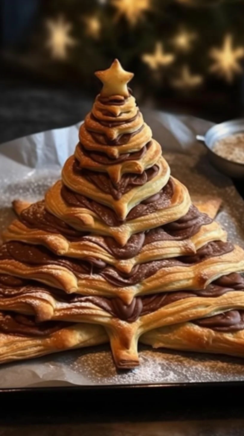 Nutella Christmas Tree dessert decorated for holiday celebrations