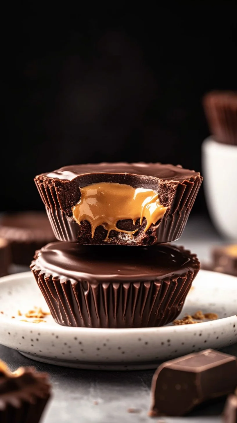 Delicious homemade Peanut Butter Marshmallow Cups with chocolate topping