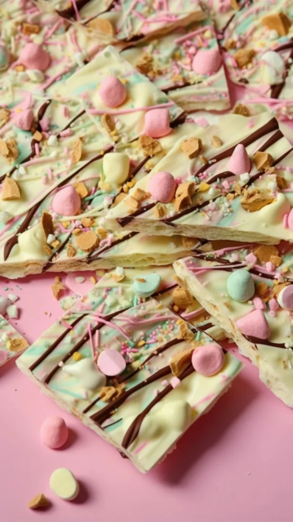 Peppermint chocolate crispbread slice on a plate, showcasing its festive design.