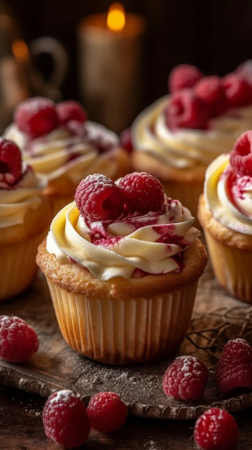 Raspberry Cream Cheese Cruffins with a flaky pastry and creamy filling