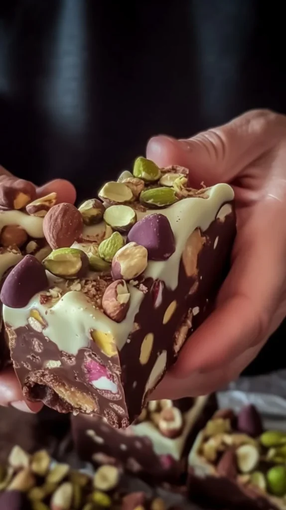 Delicious homemade Rocky Road Fudge with chocolate, marshmallows, and nuts