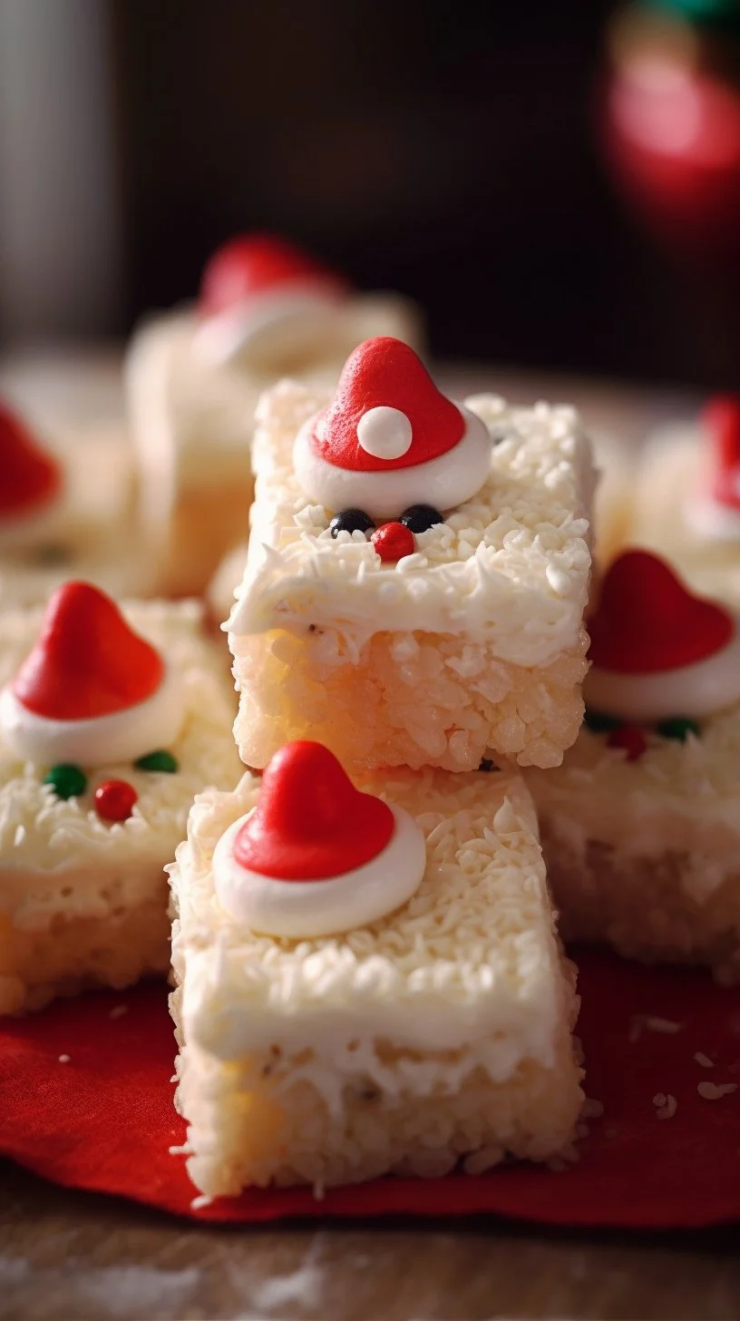 Delicious Santa's No-Bake Sugar Cookie Bars decorated for the holidays