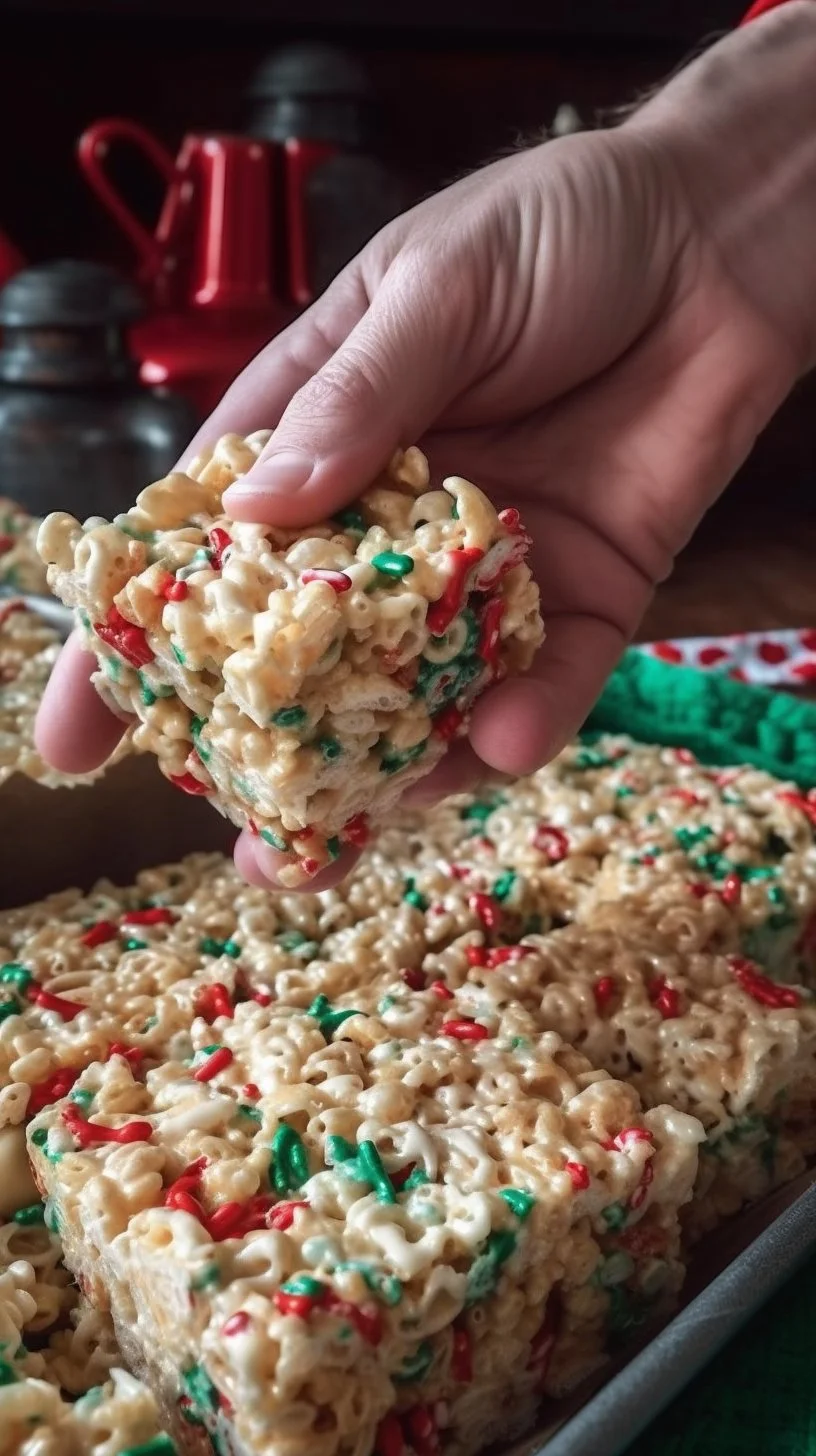 Delicious Sugar Cookie Rice Krispie Treats on a colorful plate