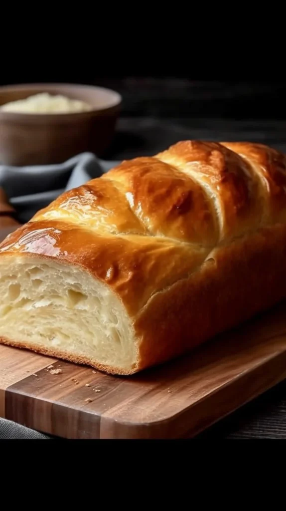 Freshly baked sweet condensed milk bread with golden crust