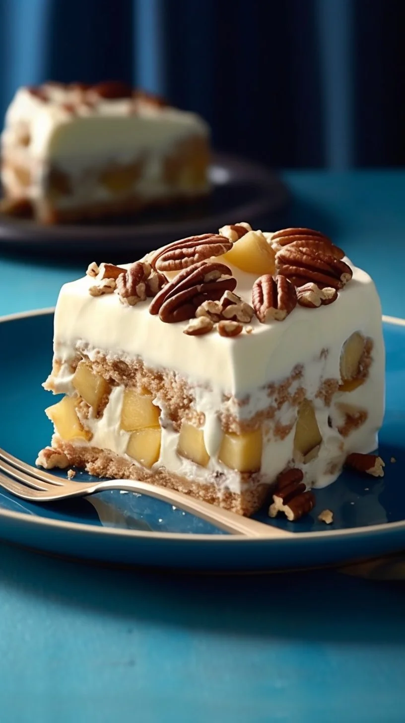 Delicious Texas Tornado Cake topped with pecans and coconut.