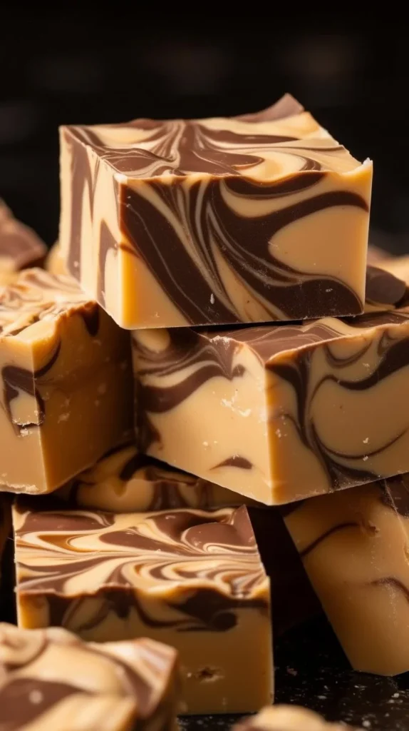 Delicious homemade Tiger Butter made with chocolate and peanut butter.