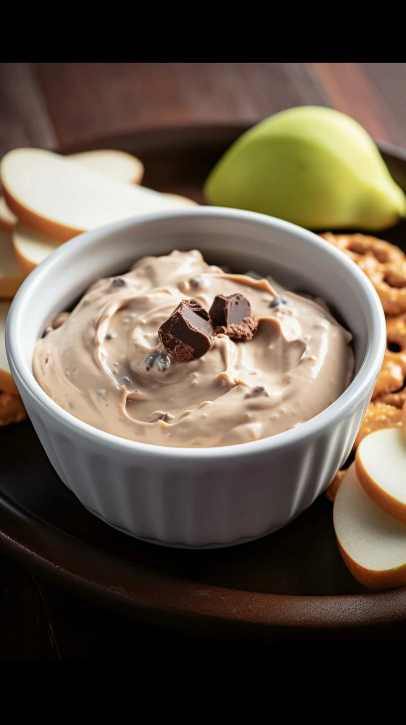 Delicious apple toffee dip served with fresh apple slices for dipping