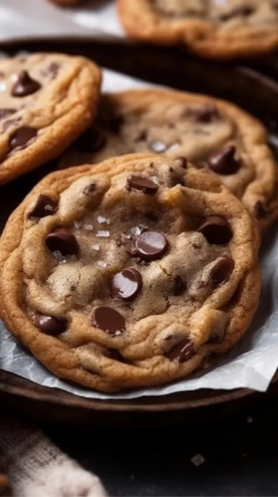 Freshly baked banana chocolate chip cookies on a cooling rack
