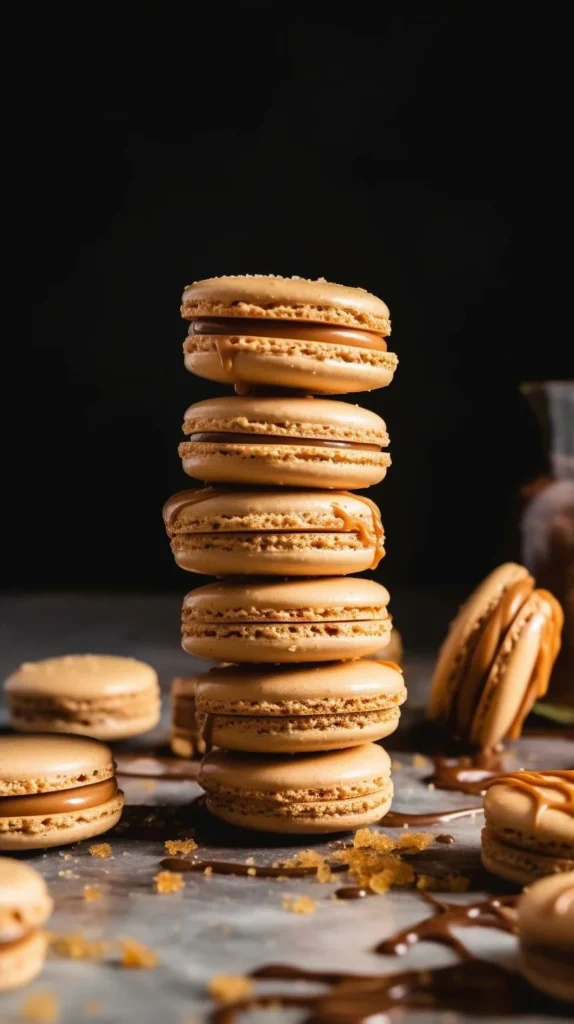 Delicious Biscoff Macarons with crispy shells and creamy filling