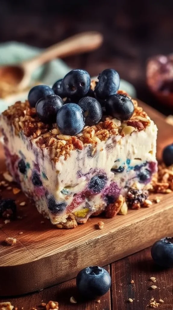 Delicious blueberry muffin fudge with blueberries and muffin crumbs
