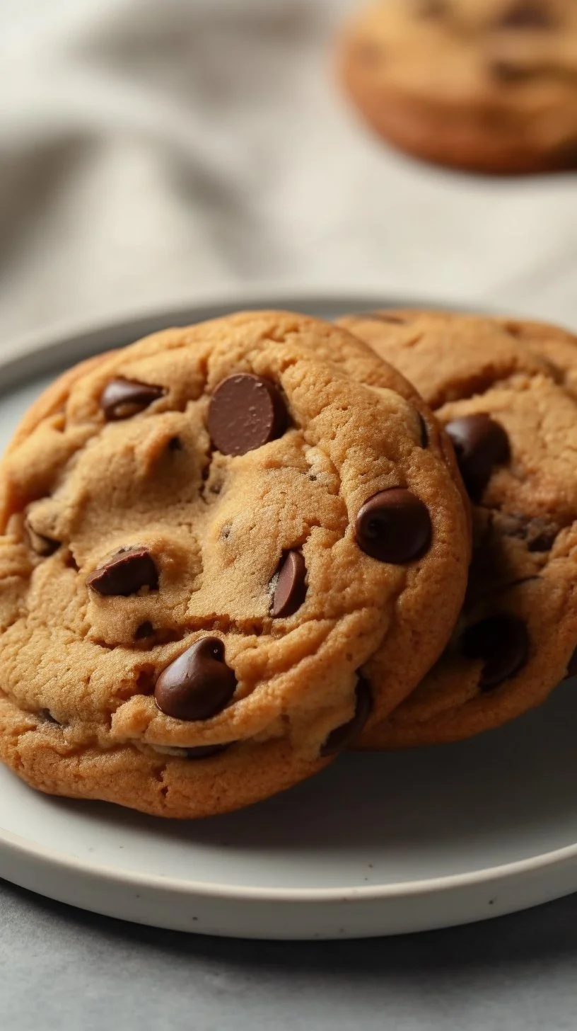 Freshly baked brown butter chocolate chip cookies on a cooling rack.