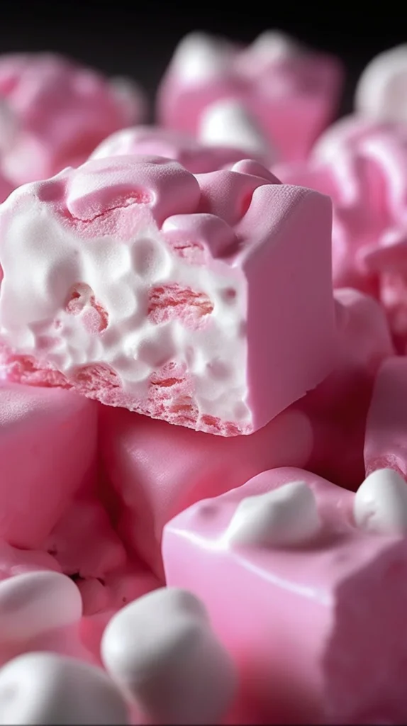 Delicious Bubblegum Cloud Fudge dessert with colorful swirls and fluffy texture.