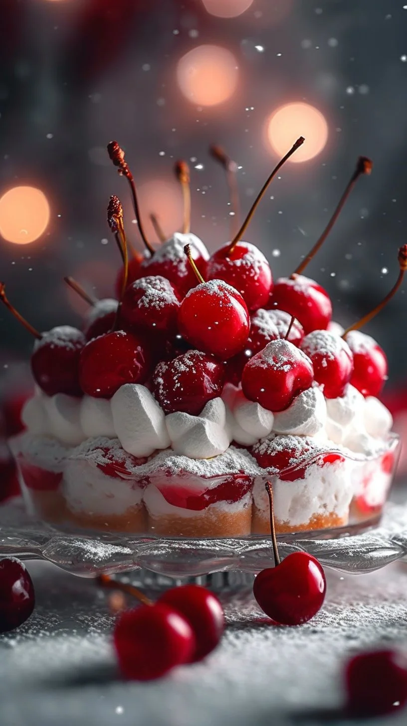 Cherry blossoms in the snow creating a beautiful winter scene.