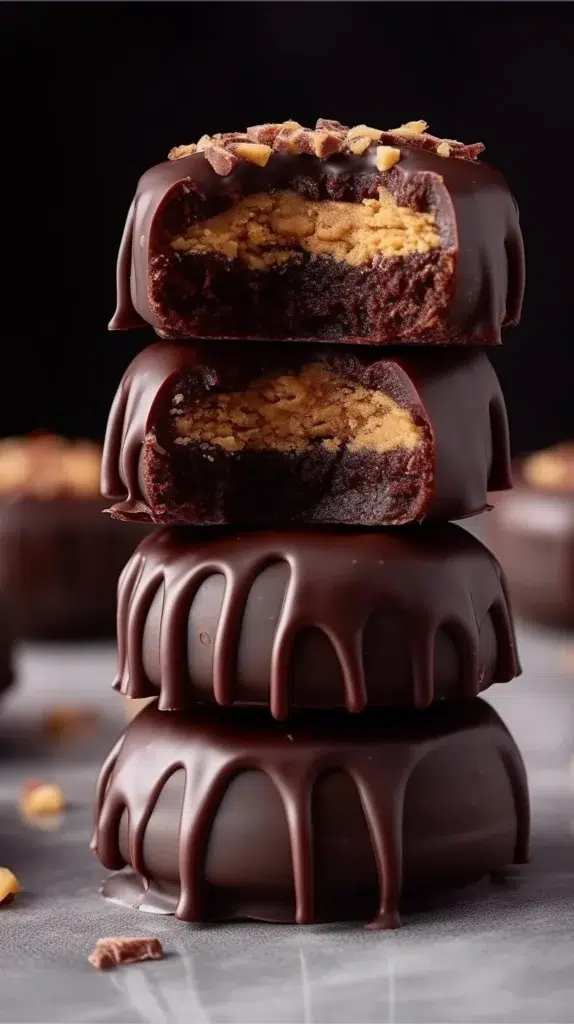 Delicious Chocolate Hazelnut Love Bites on a wooden plate