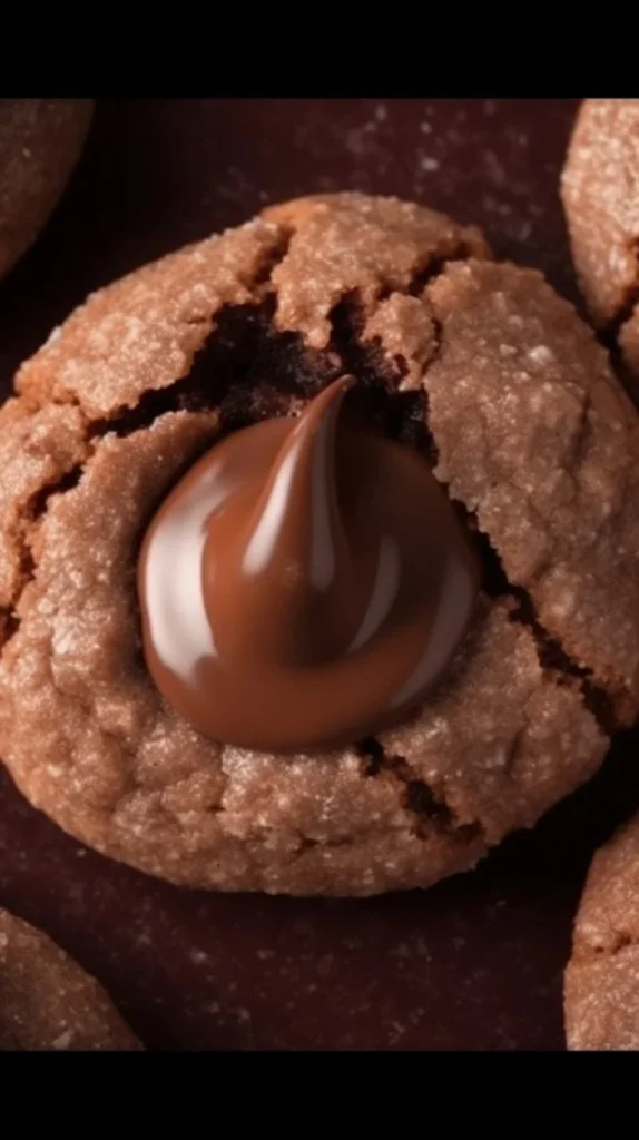 Plate of homemade Chocolate Kiss Cookies topped with chocolate kisses