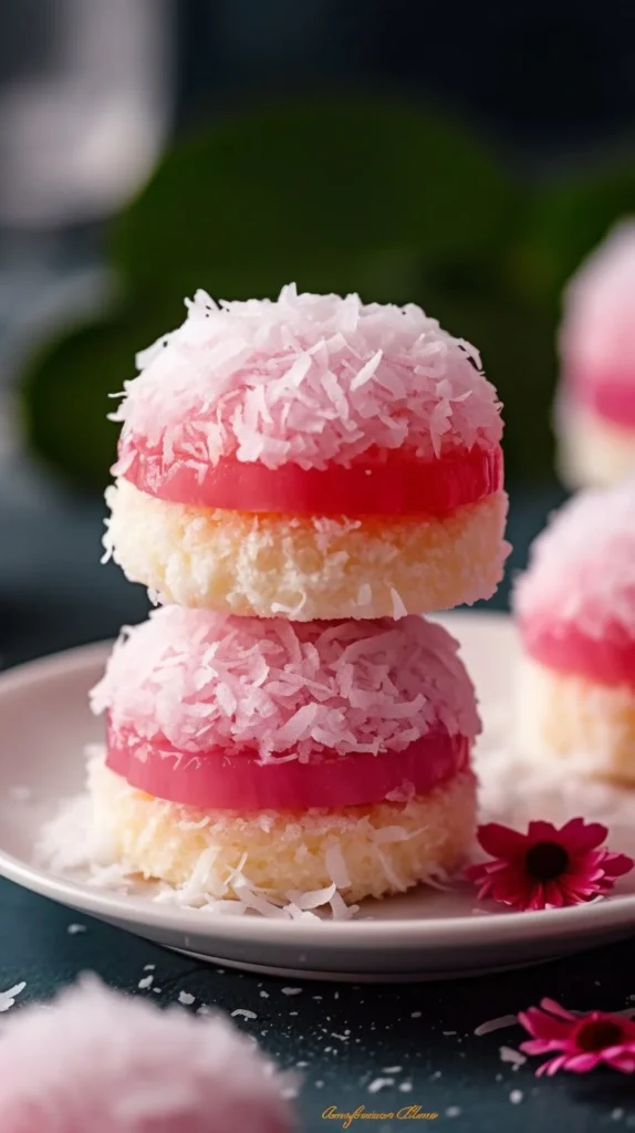 Delightful old-fashioned pink jelly cakes with a glossy finish