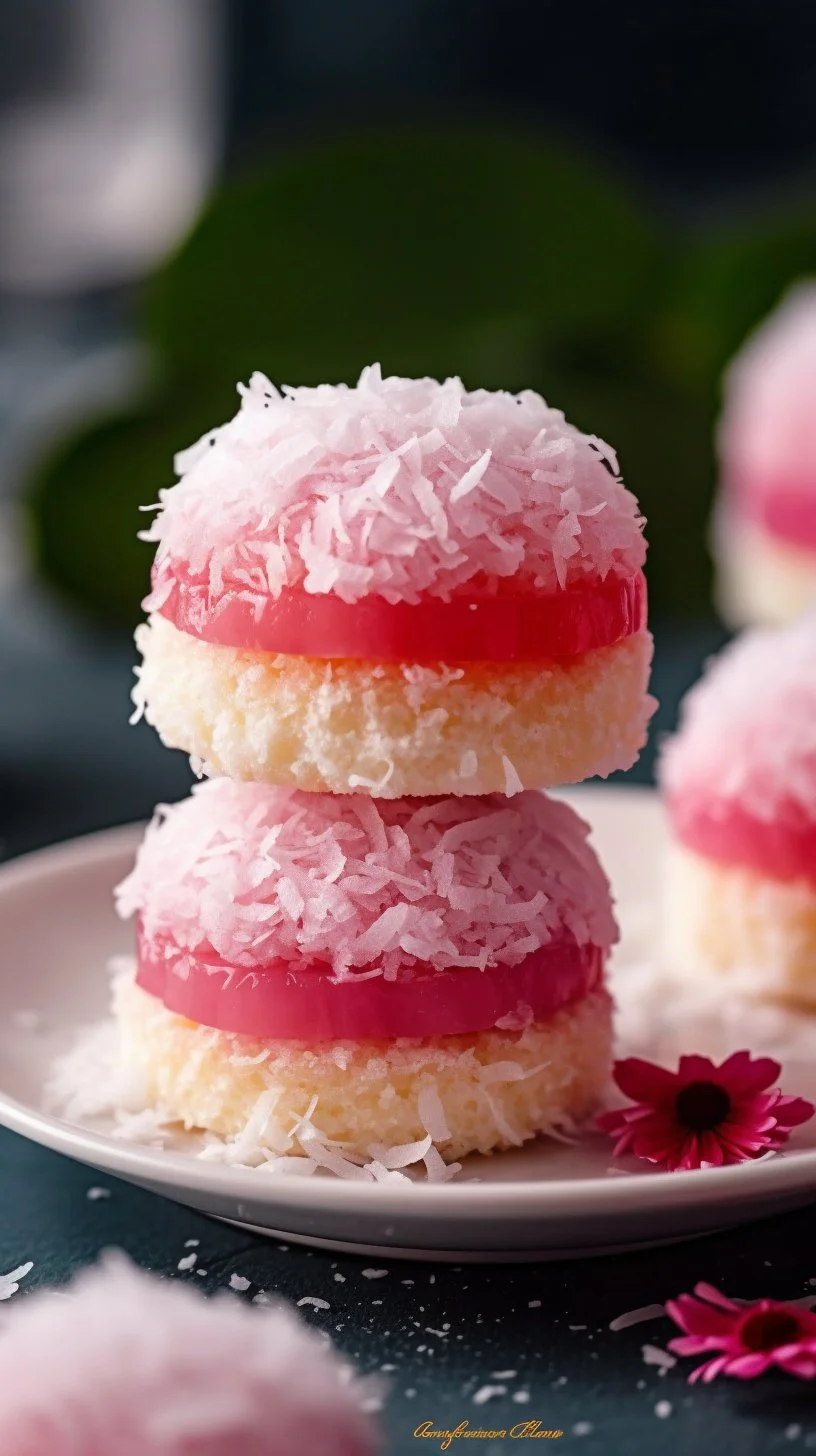 Delightful old-fashioned pink jelly cakes with a glossy finish