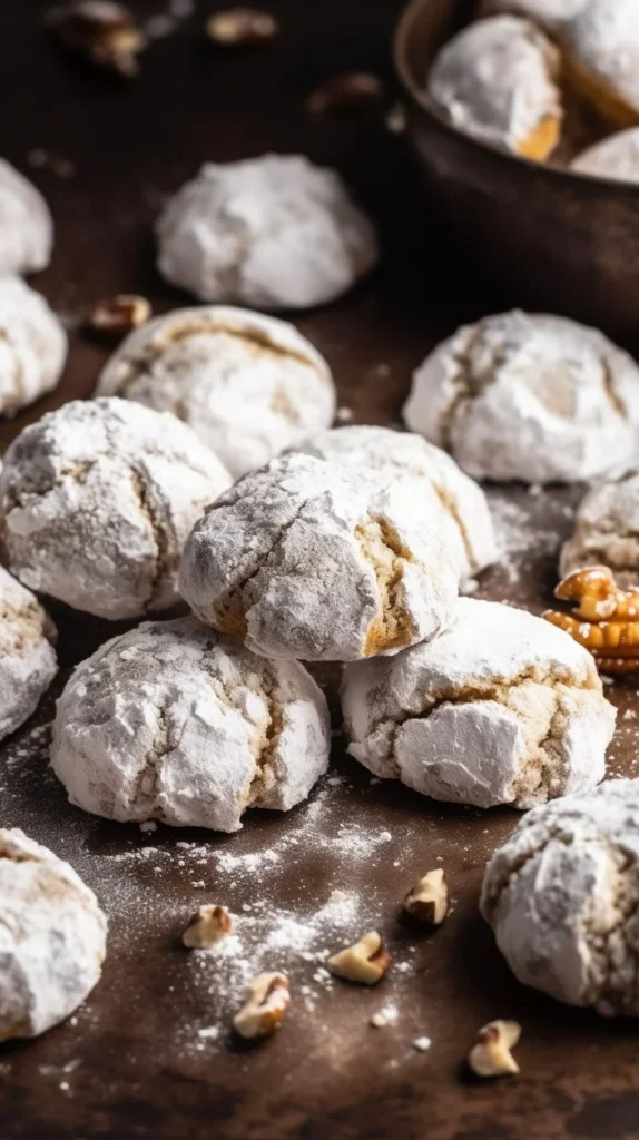 Delicious gluten-free walnut cookies on a wooden table