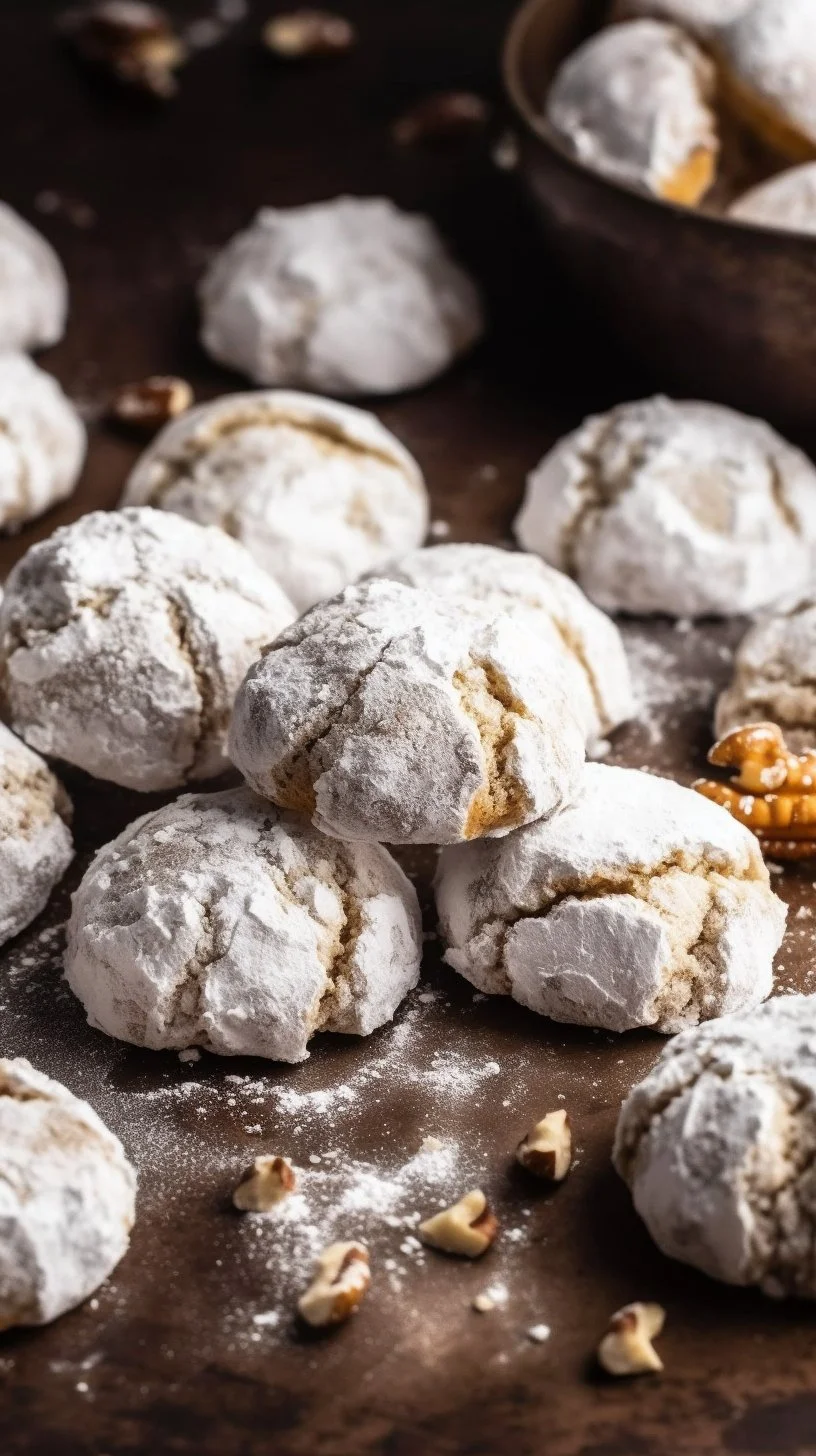 Delicious gluten-free walnut cookies on a wooden table