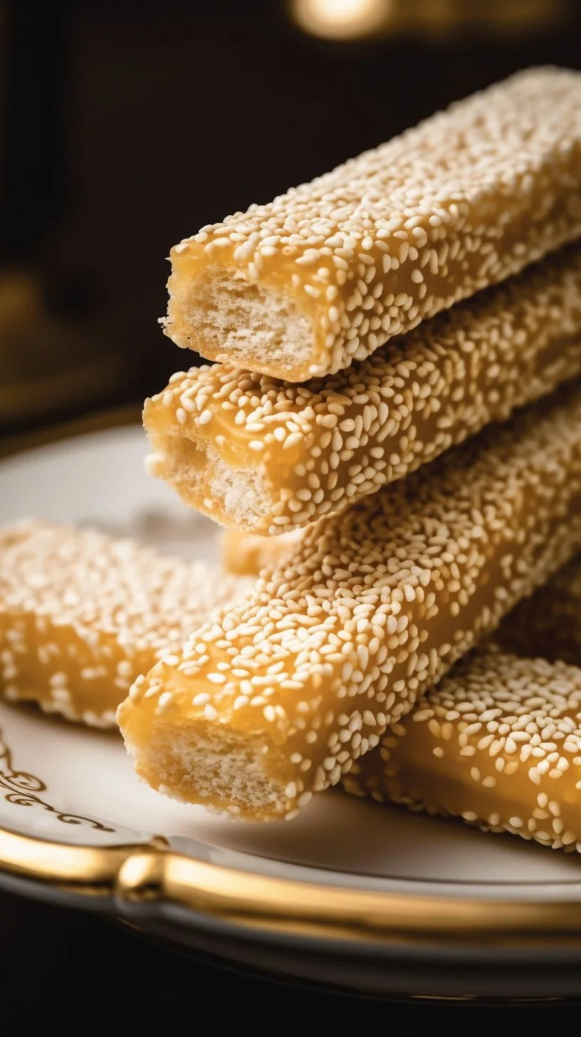 Delicious Greek Sesame Candy arranged on a decorative plate