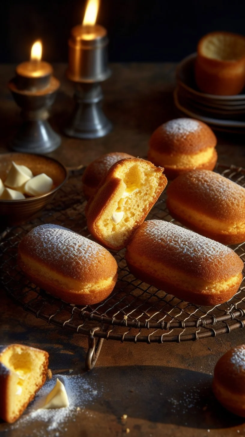 Delicious homemade Twinkies filled with creamy filling on a plate