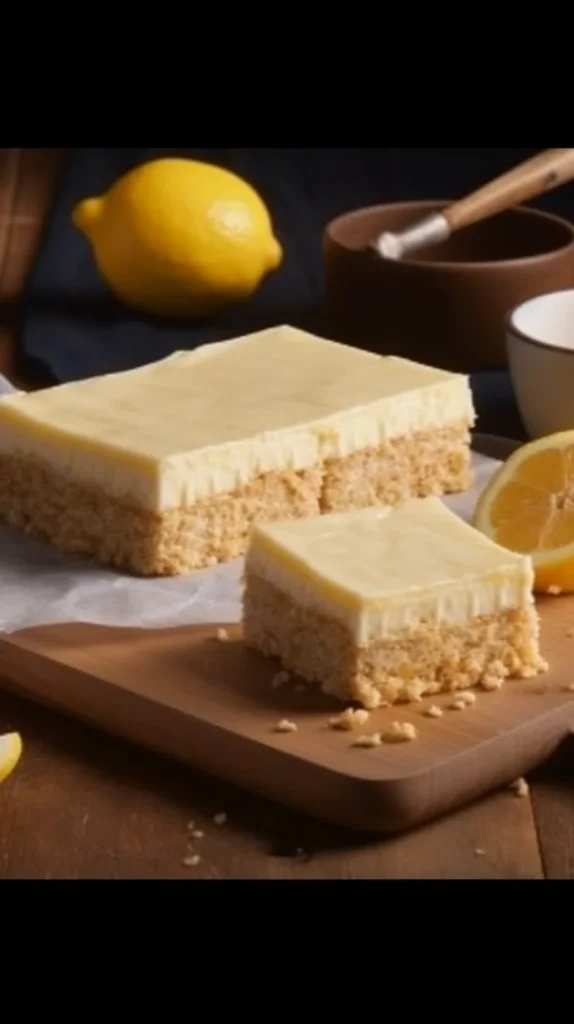 Lemon Weet-Bix Slice on a plate garnished with lemon zest