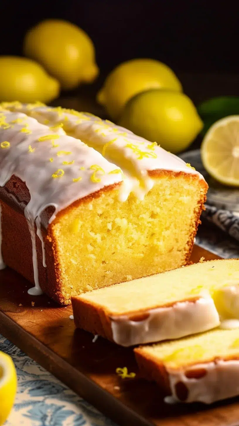 Delicious Limoncello Cake topped with lemon glaze and fresh citrus slices