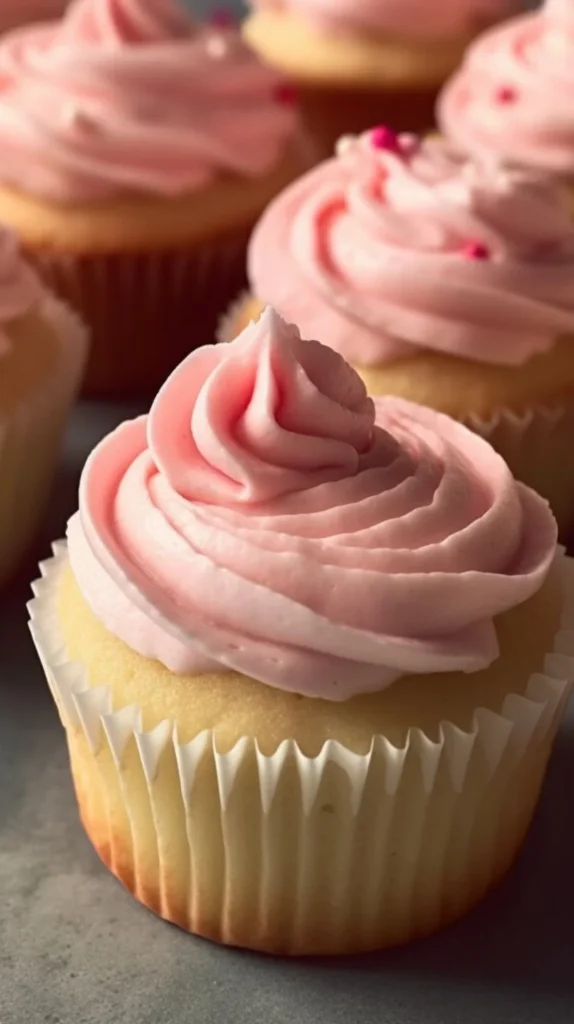 Delicious Magnolia Bakery copycat cupcakes topped with cream frosting