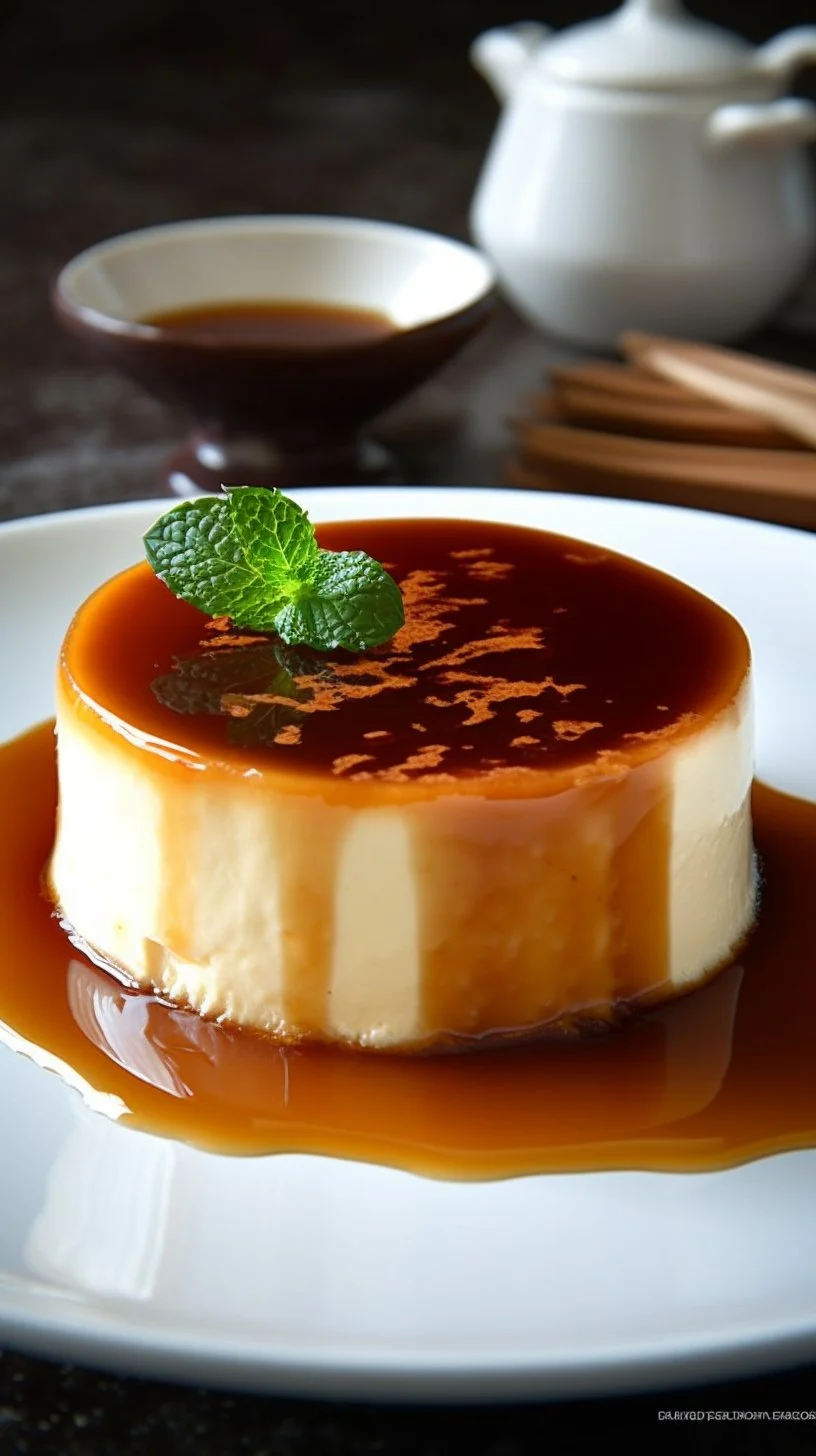 Delicious mascarpone dessert topped with fresh berries and mint leaves
