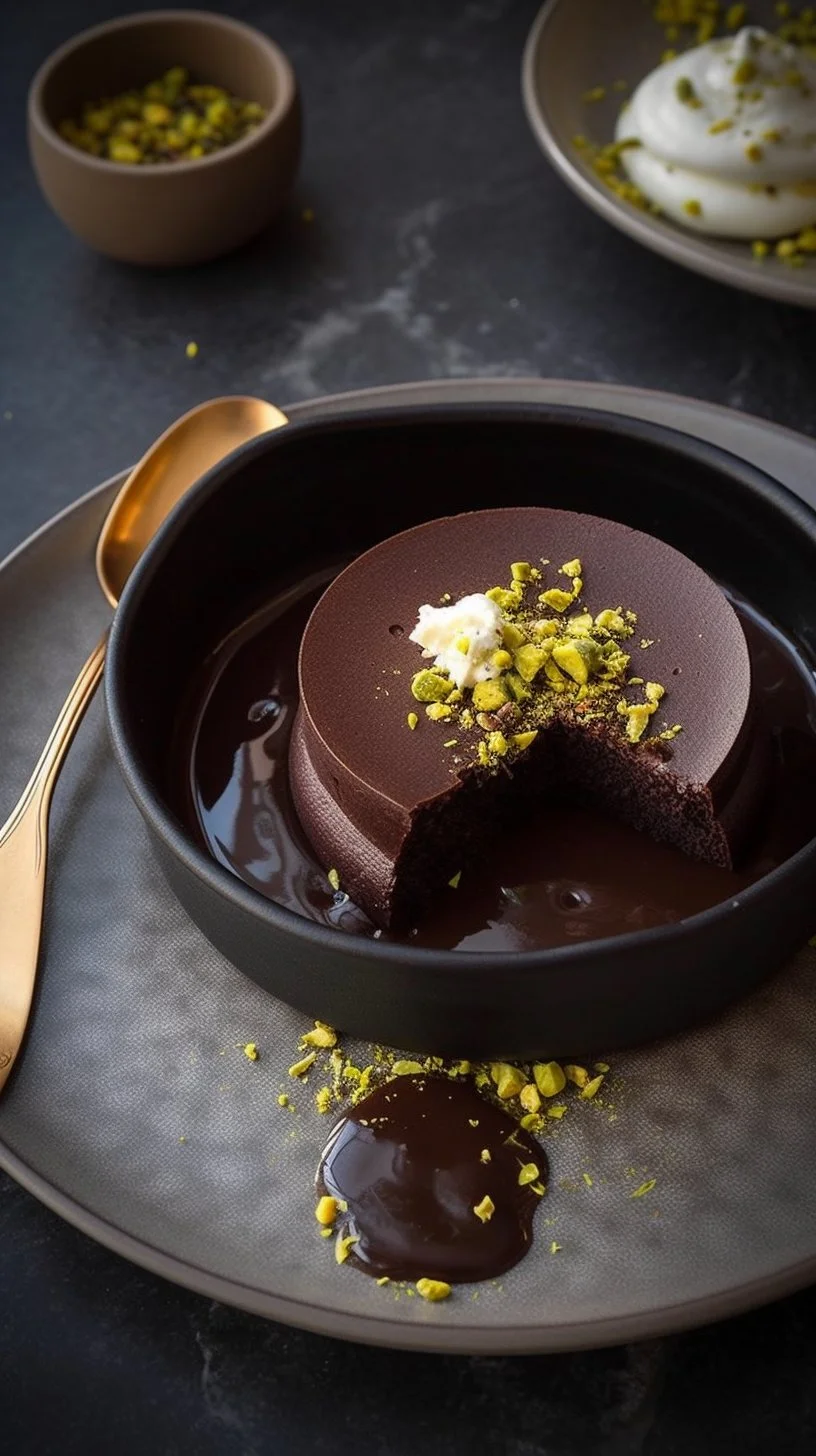 Delicious Mexican Chocolate Pots de Crème dessert topped with chocolate shavings.