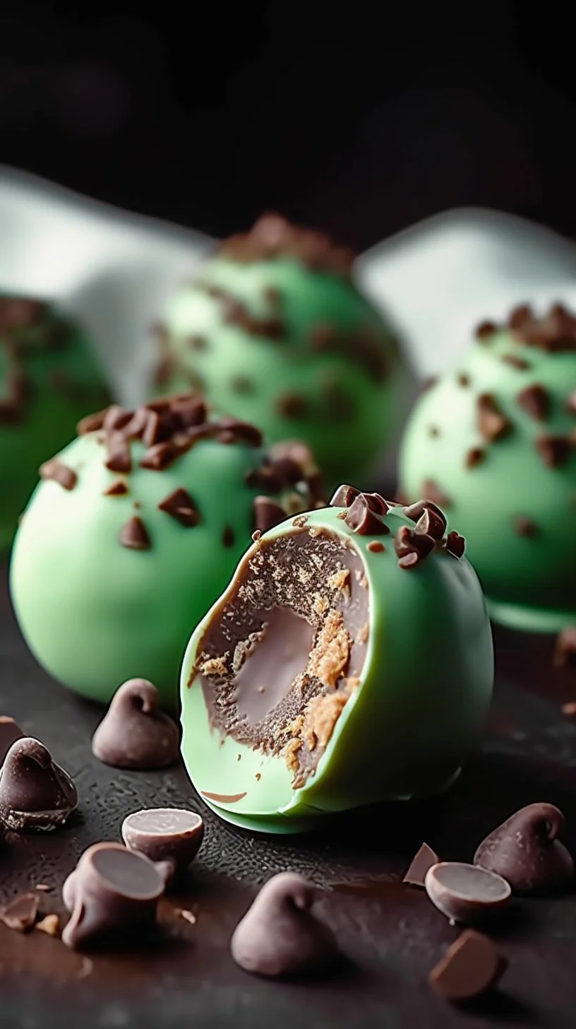 Delicious Mint Chocolate Chip Protein Balls for healthy snacking.