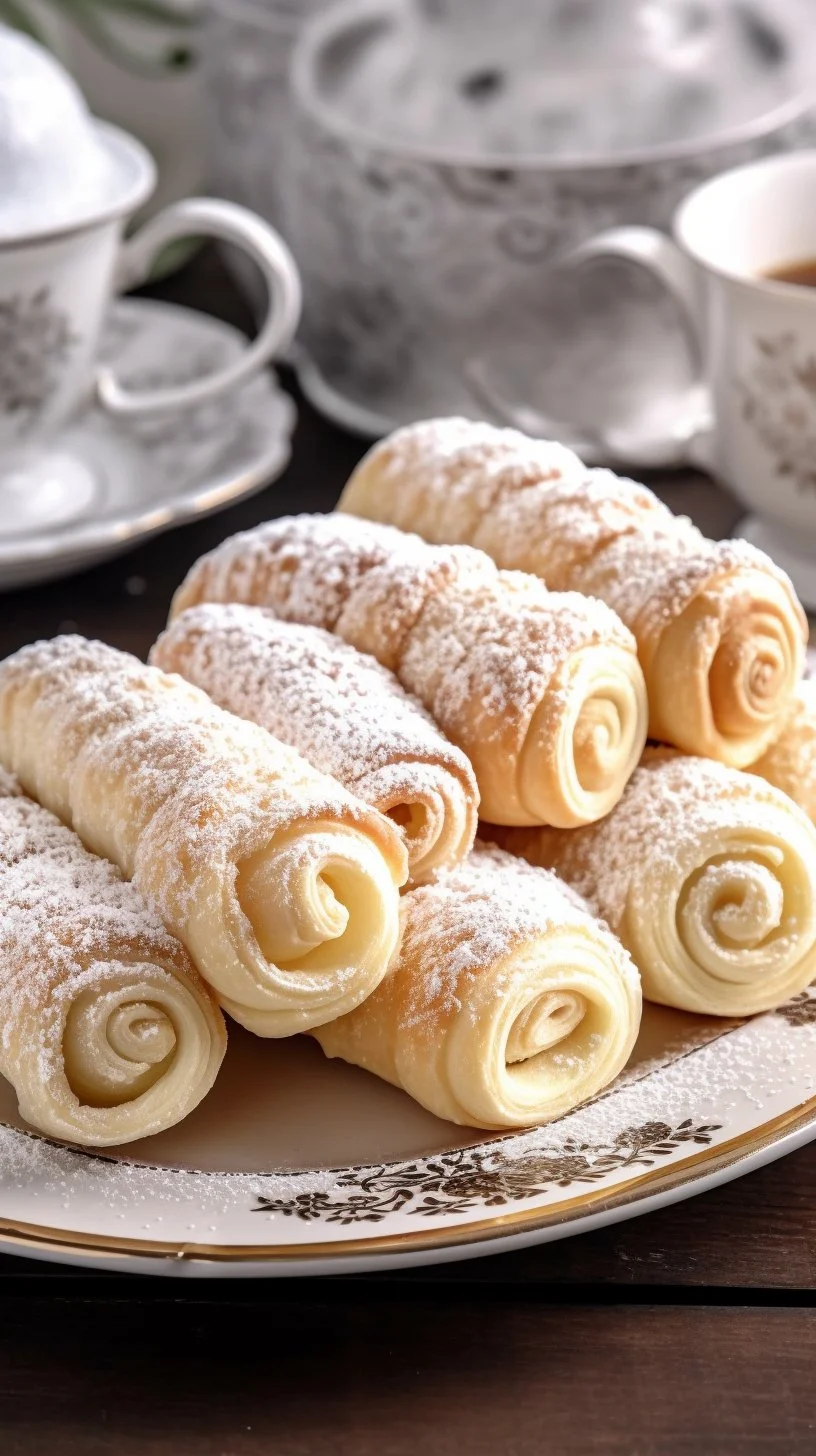 Delicious homemade cream horns filled with sweet cream filling