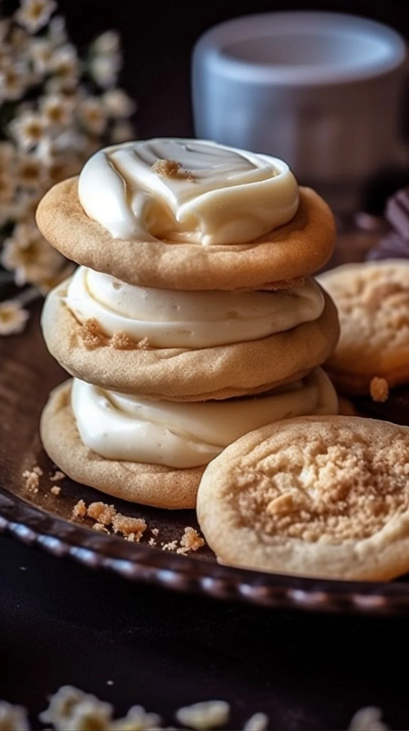 Delicious New York cheesecake cookies with a creamy filling and golden edges