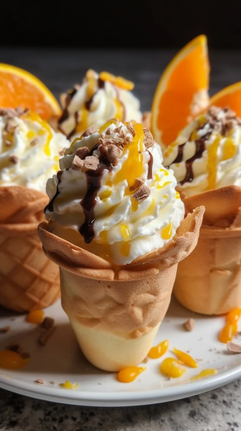 No Bake Cannoli Cream Dessert Cups topped with chocolate and nuts