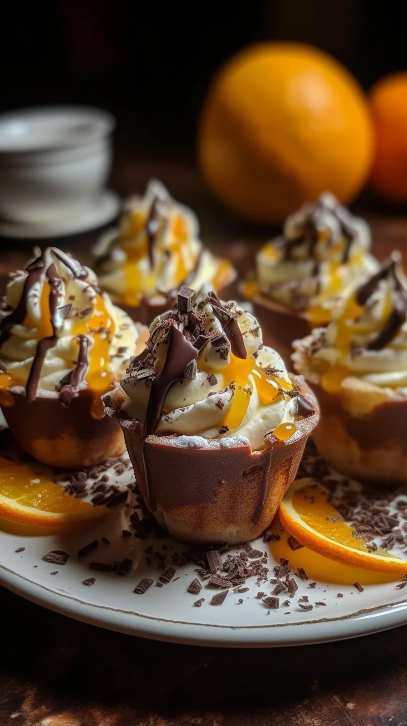 No Bake Cannoli Cream Dessert Cups with cream and chocolate chips