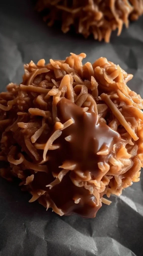 Plate of no-bake keto cookies topped with nuts and chocolate