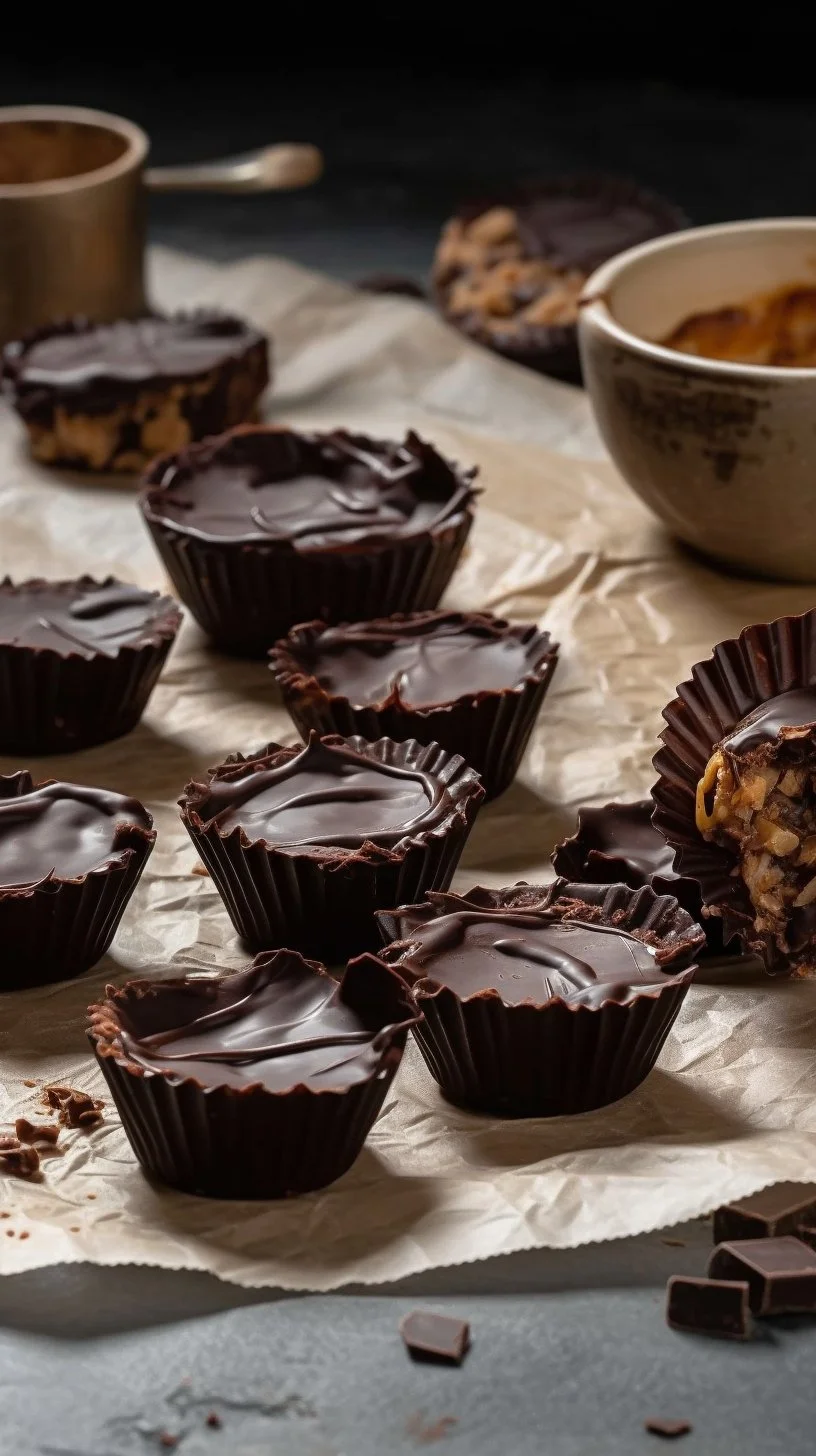 No-bake peanut butter cups made with creamy peanut butter and chocolate