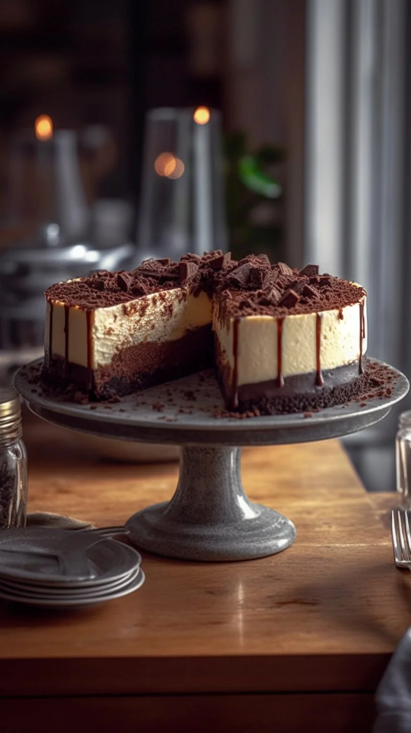 Delicious no bake Philadelphia cheesecake topped with fresh strawberries