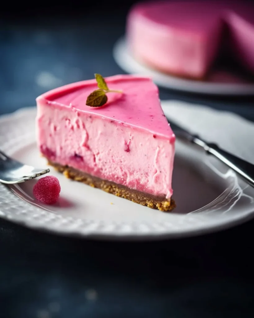 No-bake sugar free Jello cheesecake topped with fresh berries